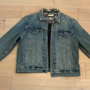 AllSaints Men’s Denim Jean Jacket / Light Dirty Washed Style / Sz Large / Blue